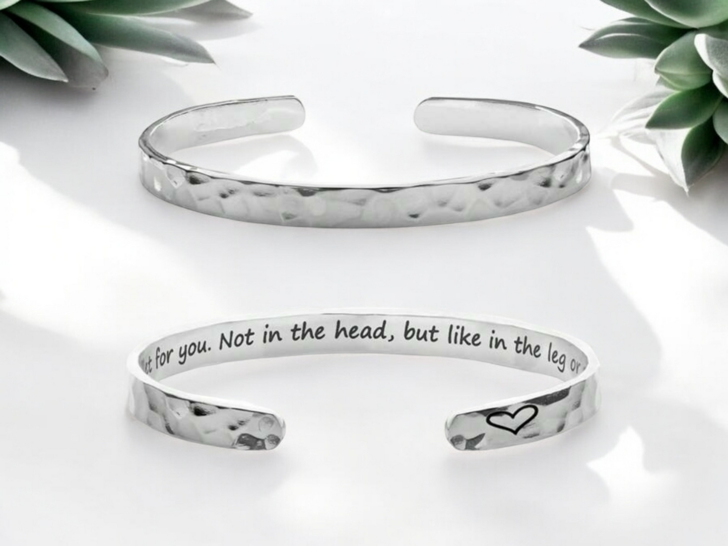Stainless steel bangle - I would take a bullet for you...