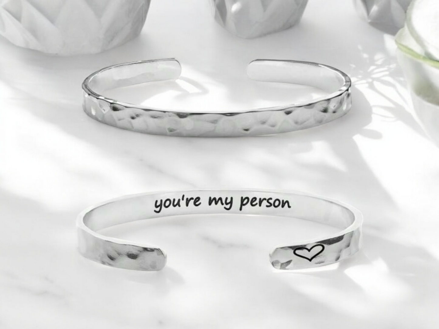 Stainless steel bangle - you're my person.