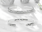 Stainless steel bangle - you're my person.